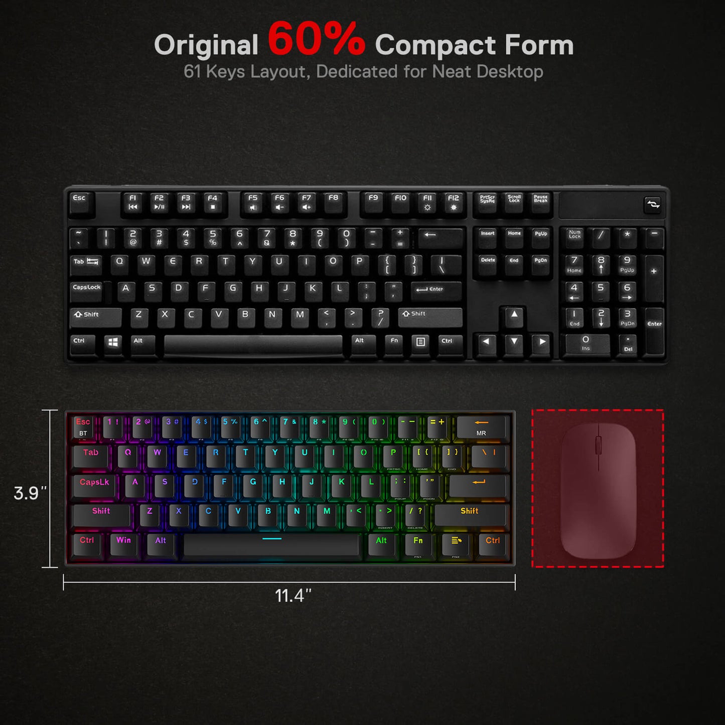 TECLADO REDRAGON K530RGB DRACONIC MECANICO RGB