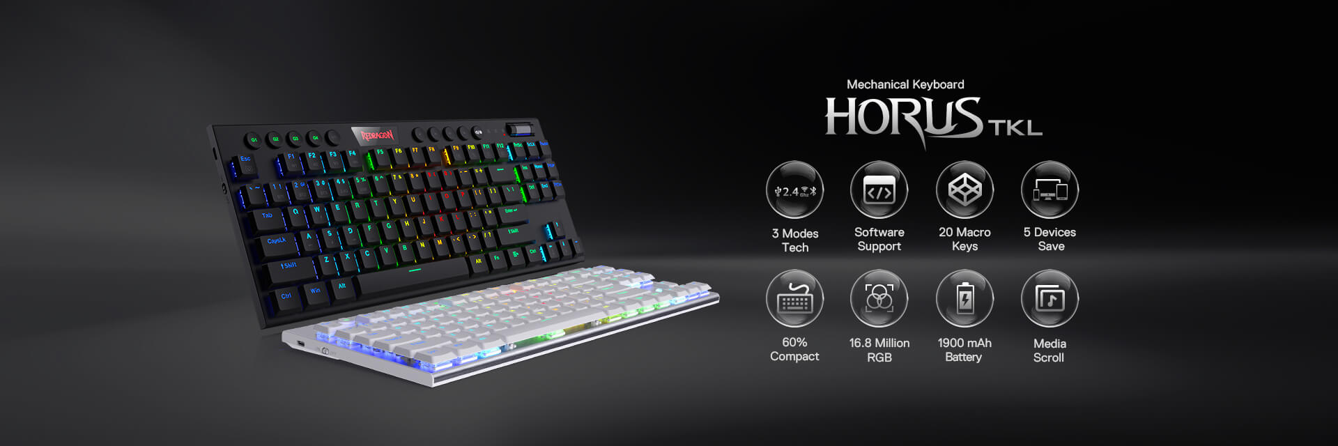 TECLADO REDRAGON K621-RGB-SP HORUS